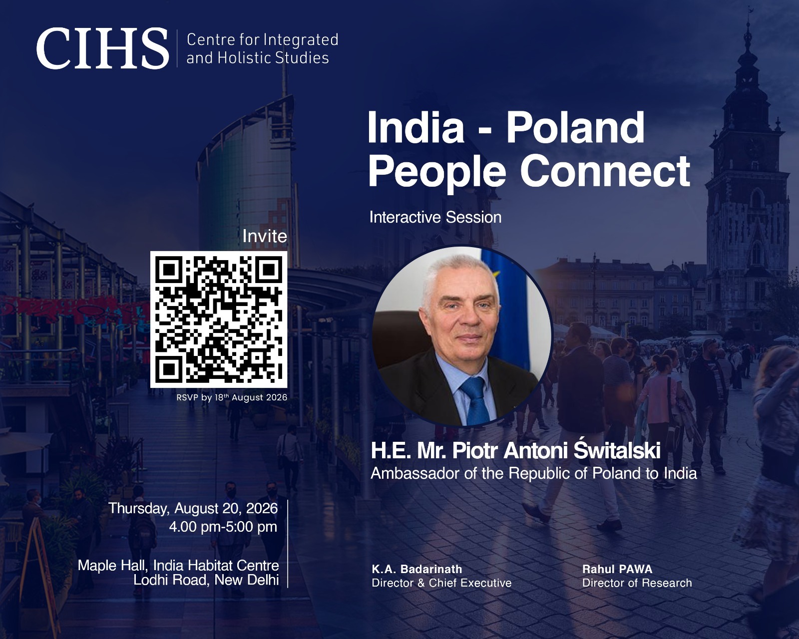 PRESS NOTE: CIHS to Host Polish Ambassador for a scintillating Dialogue People Connect